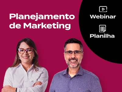 Banner do Webinar com a planiilha para o planejamento de marketing de 2024, Fernanda Rocha e Felipe.